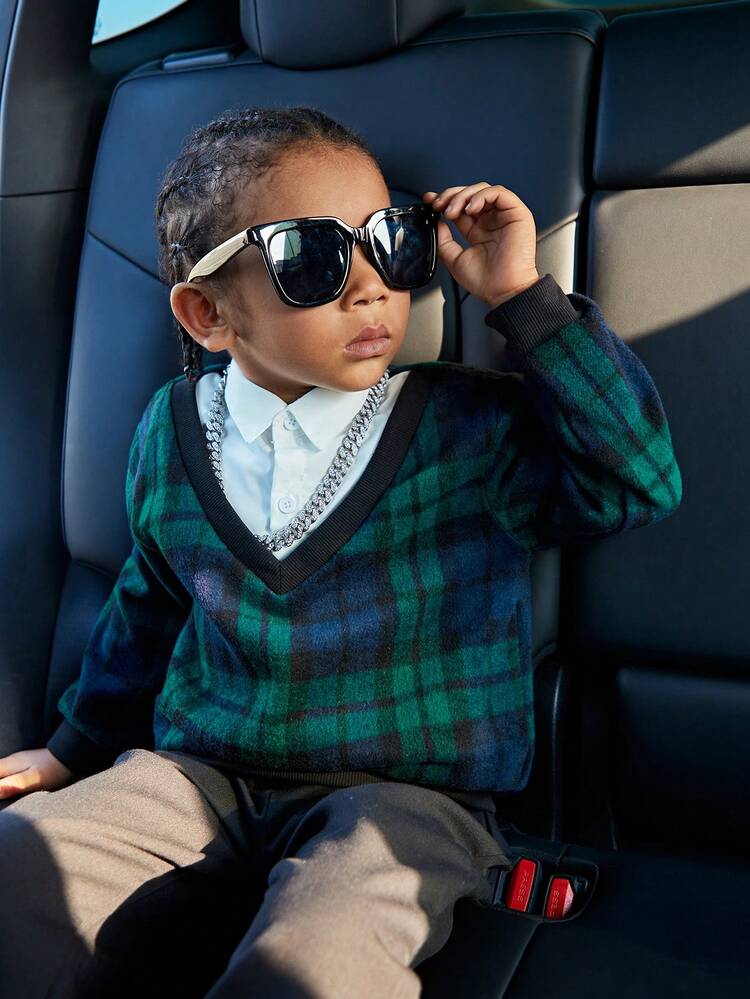 Boys' (little) Checked Long Sleeve Sweatshirt