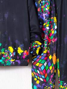 SHEIN 男孩休閒彩印連帽衫和針織褲套裝 - 彩色 - 查看 4