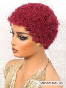 Short Afro Curly Pixie Cut Human Hair Wigs Real Affordable Hair Replacement Wig Cheap Daily Use Wig For Beginner Friendly Wear To Go - SBUG - View 2