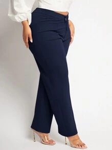 SHEIN SXY Pantalones De Tallas Grandes De Color Sólido