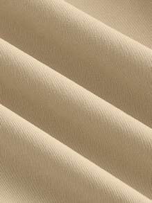 SHEIN MOD Pantalones rectos de unicolor con decoración de mariposa - Caqui - Ver 4