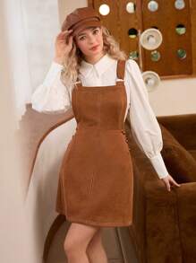 SHEIN MOD Ladies' Solid Color Suspender Dress