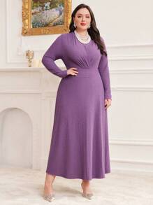 Modelyn Vestido De Talla Grande De Color Sólido