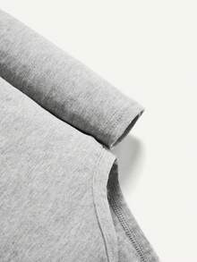 男寶寶字母印花圓領長袖連體褲套裝 - 淺灰色 - 查看 7