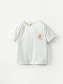 Cozy Pixies 3pcs Baby Girls' Cartoon Pattern Round Neck Ruffle Sleeve Tops Set - Pink - View 5