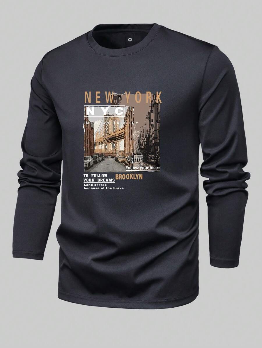 Men Slogan Graphic Tee