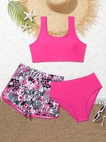 少女比基尼套装夏日海滩 - 彩色 - 查看 1