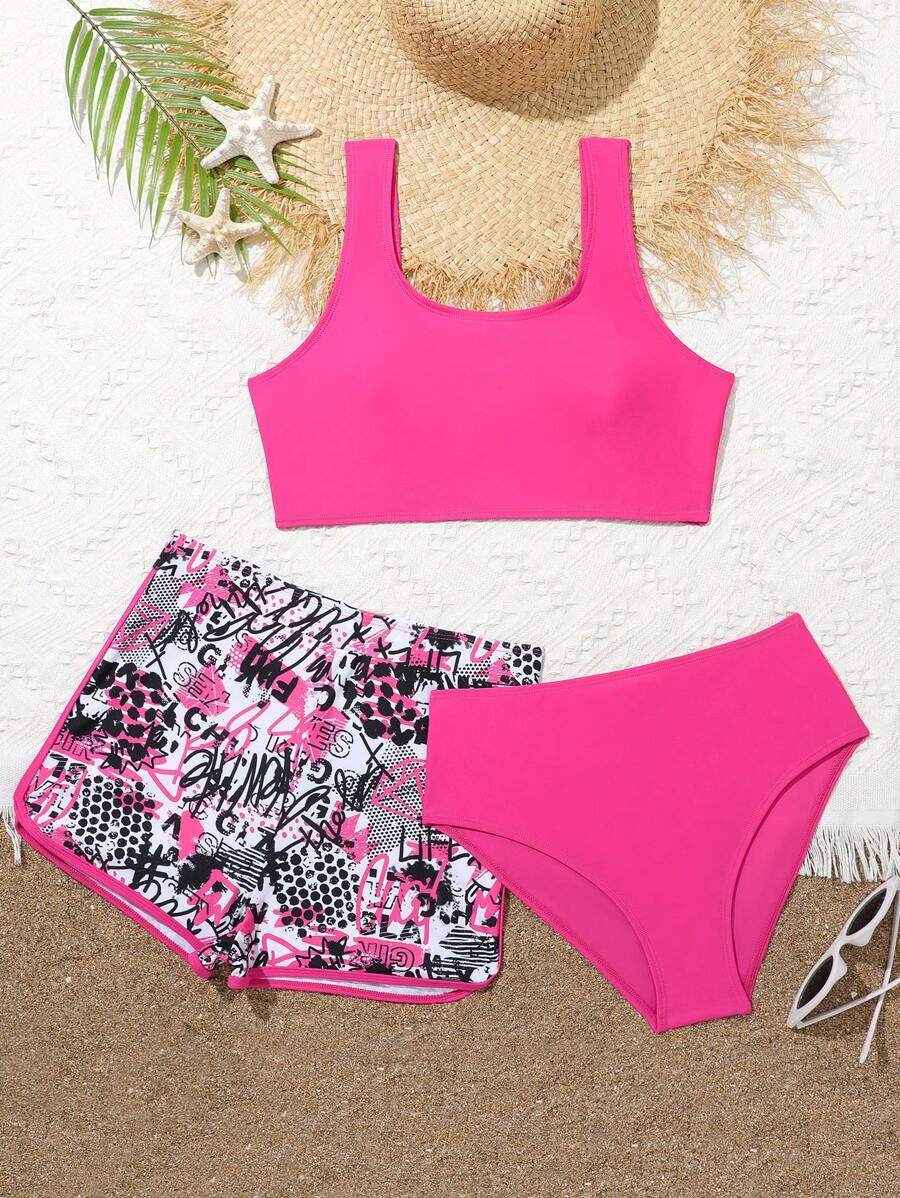 少女比基尼套装夏日海滩 - 彩色 - 查看 1