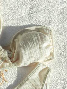 Swim Mod Conjunto de bikini de un hombro con textura para verano