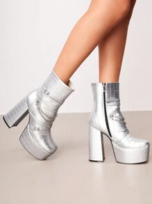 CUCCOO SZL 1 par Botas de moda - Plateado - Ver 10