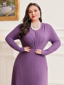 Modelyn Vestido De Talla Grande De Color Sólido