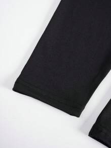 INAWLY 大碼水鑽字母&高跟圖案T恤 - 黑色 - 查看 4