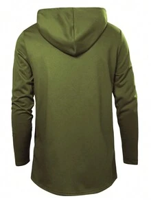 Manfinity LEGND Nam Có khóa kéo áo có mũ Áo khoác - xanh quân đội - Xem 2