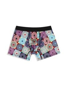 Men's Geometric Printed Boxer Briefs - Multicolor - View 4