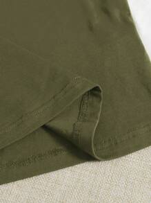 SHEIN EZwear 夏季女士加大码纯色背心 3 件/套 - 軍綠色 - 查看 3