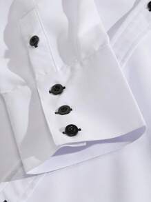 Manfinity Mode Men's Button Up Long Sleeve Shirt, Fall - White - View 7