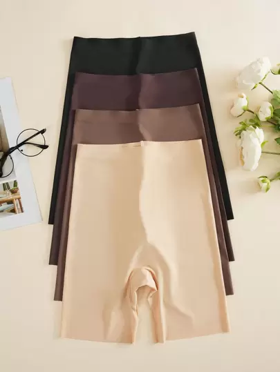 Conjunto De 4 Calzones Sin Costura (tipo Boxer) Para Mujeres