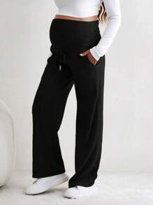 SHEIN 孕婦彈性綁帶腰部褲子