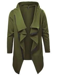 Manfinity LEGND Nam Có khóa kéo áo có mũ Áo khoác - xanh quân đội - Xem 1