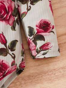 2pcs/Set Baby Girls' Floral Bodysuit Set - Multicolor - View 6