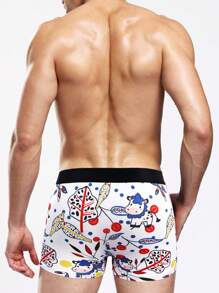 Men's Cartoon Cow Printed Boxer Briefs - Multicolor - View 2