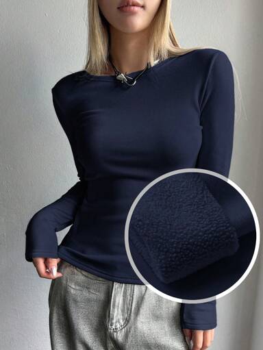 DAZY T-shirt thermique à manches longues, doublure thermique pour l'automne et l'hiver