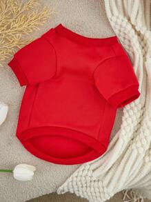 Debiesn Artist Girlcore 1 件大号红色皇冠和字母大号印花可爱温暖可爱宠物运动衫无兜帽适合节日 - 彩色 - 查看 4