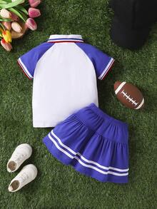 女嬰撞色2件套裝 - 白色 - 查看 2