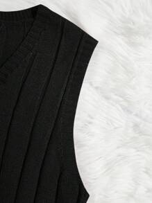 Manfinity VCAY Men's V-neck Sweater Vest - Black - View 4