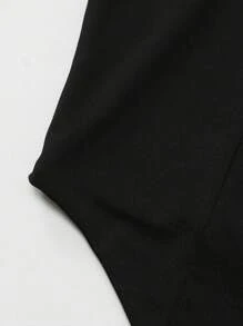 SHEIN EZwear Women's Solid Color Strapless Top - Black - View 3