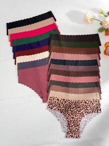 21入組無縫三角褲,邊緣飾以扇貝邊 - 彩色 - 查看 3