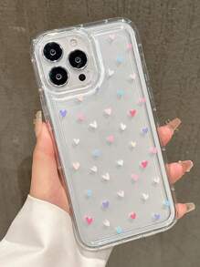 Maryam Alam Artist Girlcore 透明心形设计防震手机壳，节日，爱情情人节 - 彩色 - 查看 3