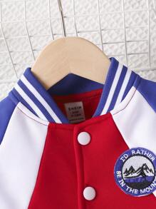 Set Di Due Pezzi Per Bambina Composto Da Giacca E Gonna A Colori A Contrasto - Rosso - Visualizzare 5