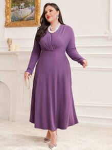 Modelyn Vestido De Talla Grande De Color Sólido