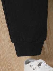 SHEIN 嬰兒男童休閒太空人印花連帽短袖上衣與彈性腰圍褲子套裝 - 彩色 - 查看 6