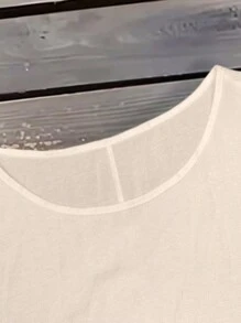 SHEIN LUNE 大尺碼長袖休閒襯衫 - 杏色 - 查看 3