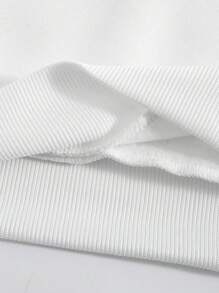 INAWLY 加大碼毛絨衛衣,帶有卡通人物和字母印花 - 白色 - 查看 5