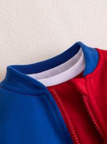Baby Girls' Color Block Jacket And Shorts Set - Red - View 6