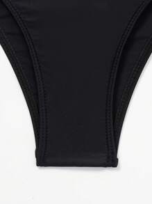 Geo Print Asymmetrical Hem Tankini For Summer Beach Vacation - Multicolor - View 5