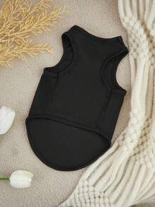 Geekydog 1件黑色可愛浣熊卡通印花寵物狗/貓背心 - 彩色 - 查看 5