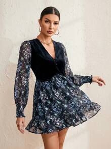 Aveloria 隨機印花長袖連衣裙 - 彩色 - 查看 4