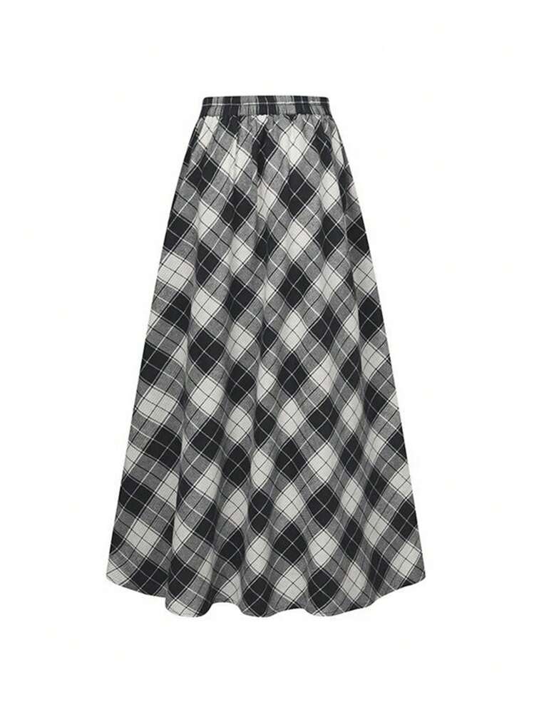 Celure Saia Xadrez Tamanho Grande Com Bolsos Diagonais - Multicolorido - Ver 2