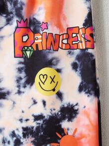 SHEIN 女孩彩色數位印花連帽運動衫和休閒褲套裝 - 彩色 - 查看 8