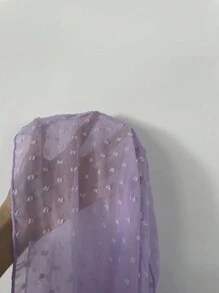 Tween Girl Purple Chiffon Batwing Sleeve Swimsuit Cover-Up - Purple - View 6