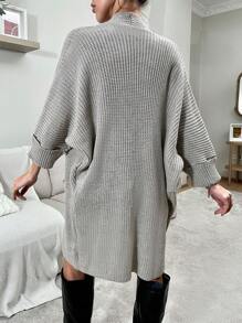 EURMUSE tay cánh Mở Mặt trước Áo len Mở Với Giường đôi tiêu chuẩn Túi - Màu be - Xem 2