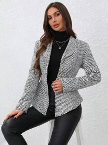 SHEIN Privé Của phụ nữ Khăn quàng Len áo - Xám - Xem 6