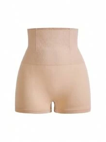 SHAPORA 高腰塑形短褲 - 杏色 - 查看 2