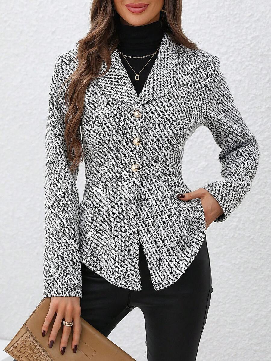 SHEIN Privé Của phụ nữ Khăn quàng Len áo - Xám - Xem 1