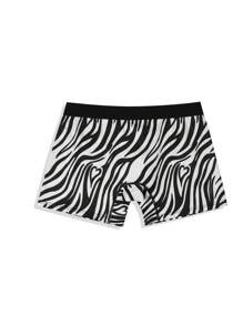 Men's Eagle Pattern Boxer Briefs - Black and White - View 2