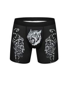 Men's Flat Angle Underpants With Animal Print